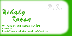 mihaly kopsa business card
